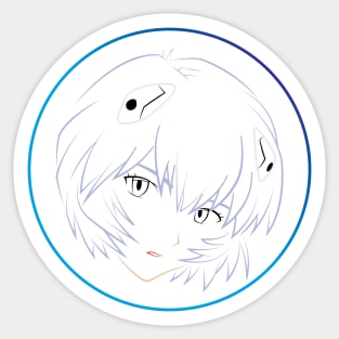 Rei Ayanami's Face - 01A Sticker